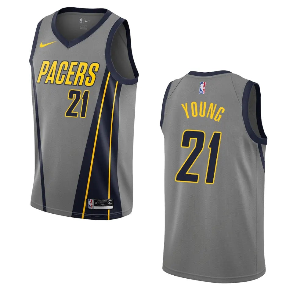 Thaddeus Young Pacers Gray Jersey