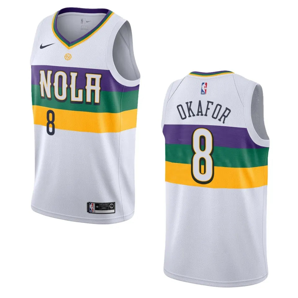 nike Okafor Pelicans White Jersey