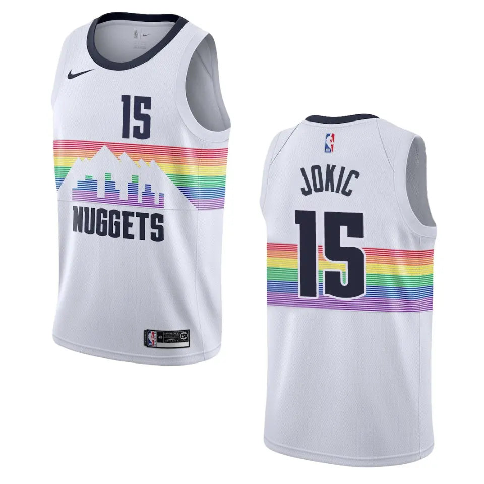 nike city Jokic Nuggets White Jersey