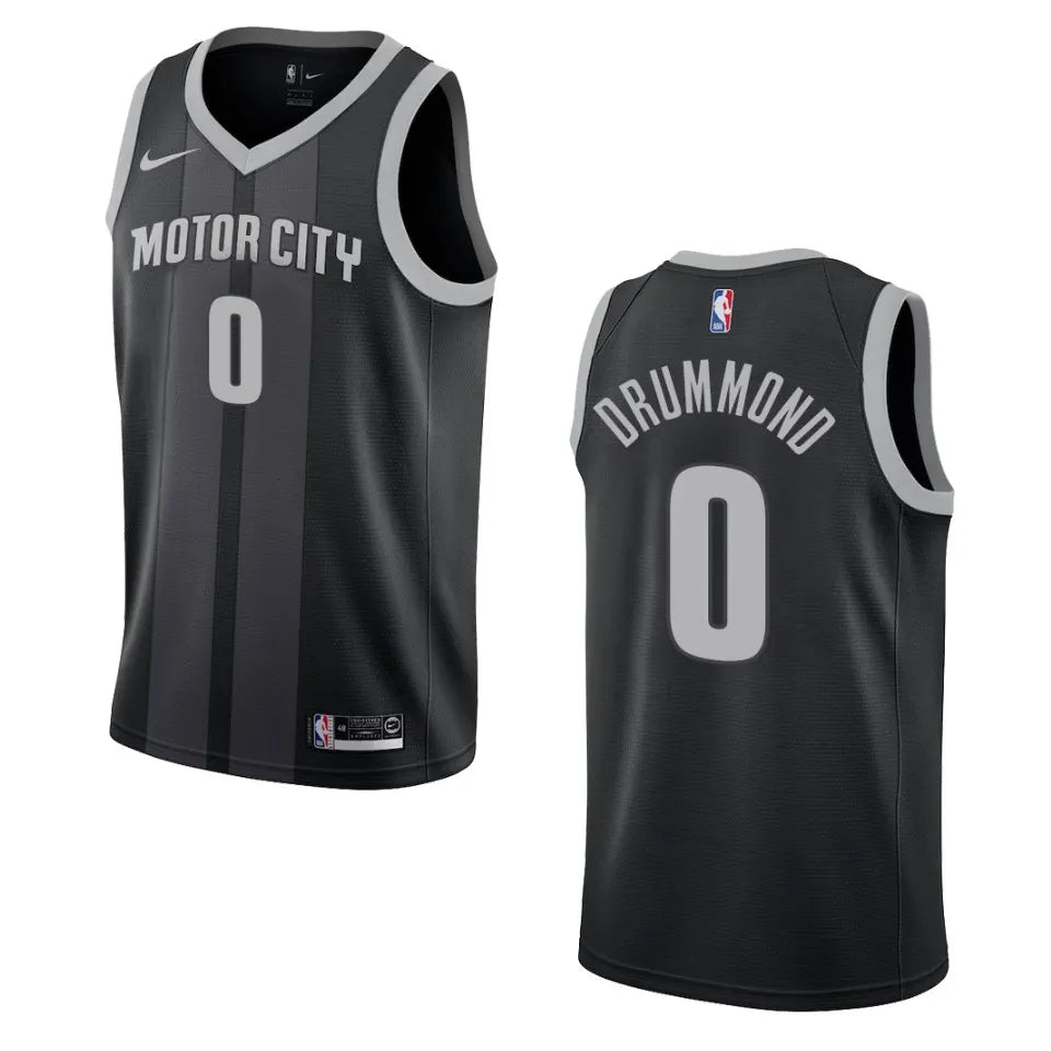 nike Drummond Pistons Black Jersey