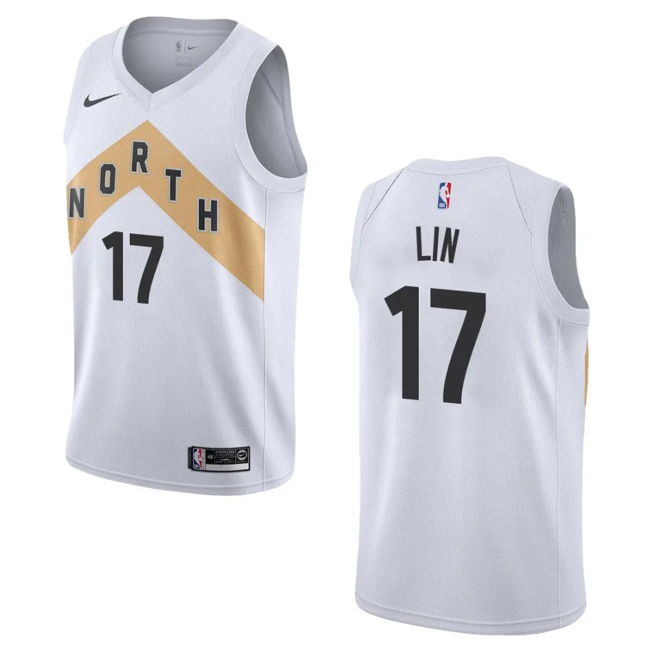Lin #17 Raptors White Jersey