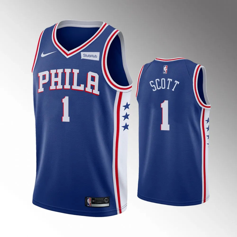 Scott #1 76ers Blue Jersey