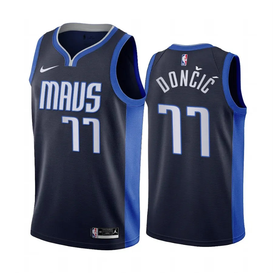 nike icon Doncic Mavericks Navy Jersey