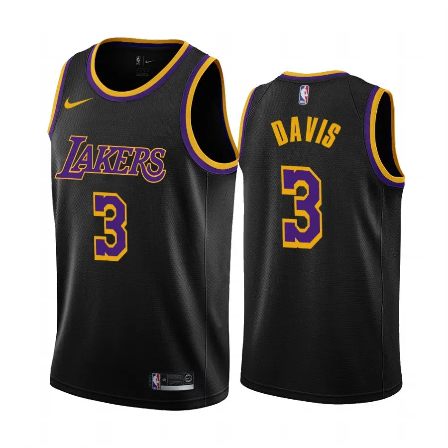nike icon Davis Lakers Black Jersey
