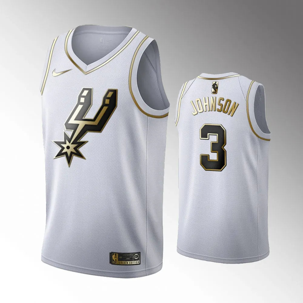Spurs Johnson White Jersey
