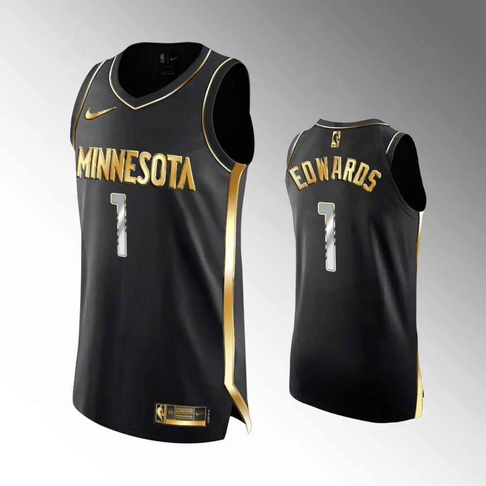 nike Edwards Timberwolves Black Jersey