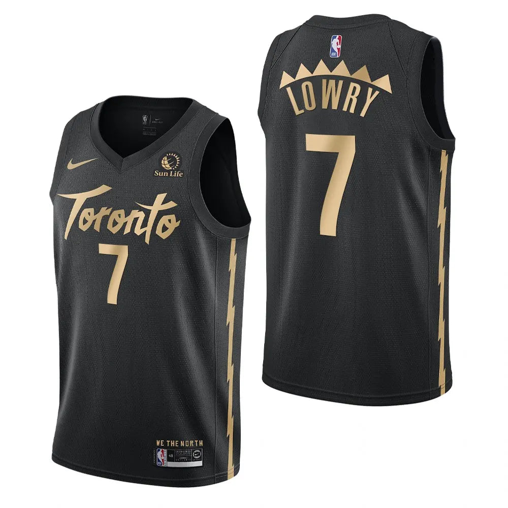 nike earned Lowry Raptors Black Jersey