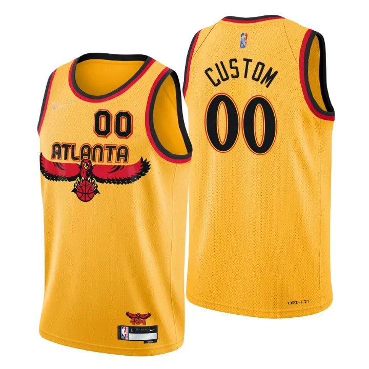 Hawks Gold Custom Jersey