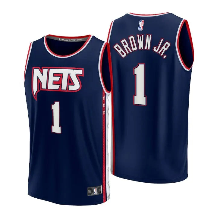 Brown Jr. Nets Navy Jersey