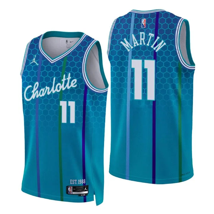 icon Jordan Martin Hornets Teal Jersey