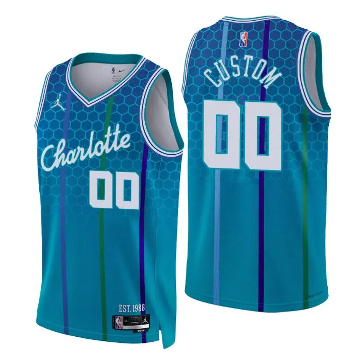 nba Jordan Hornets Teal Custom Jersey