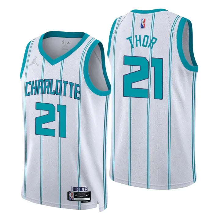 Jordan Thor Hornets White Jersey