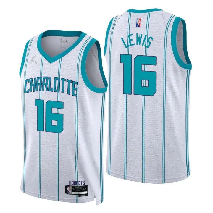 Lewis Hornets #16 White Jersey
