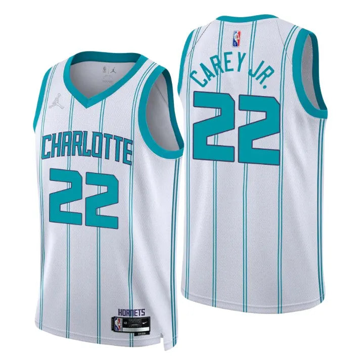 Jordan Carey Jr. Hornets White Jersey