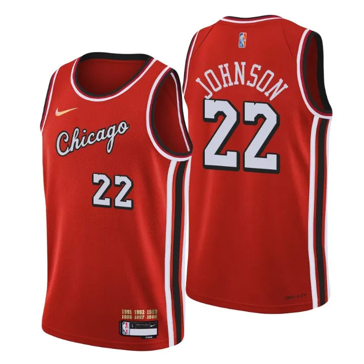 Bulls Johnson #22 Red Jersey