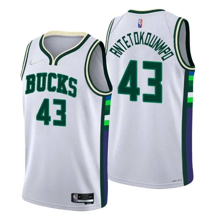 Bucks Antetokounmpo White Jersey