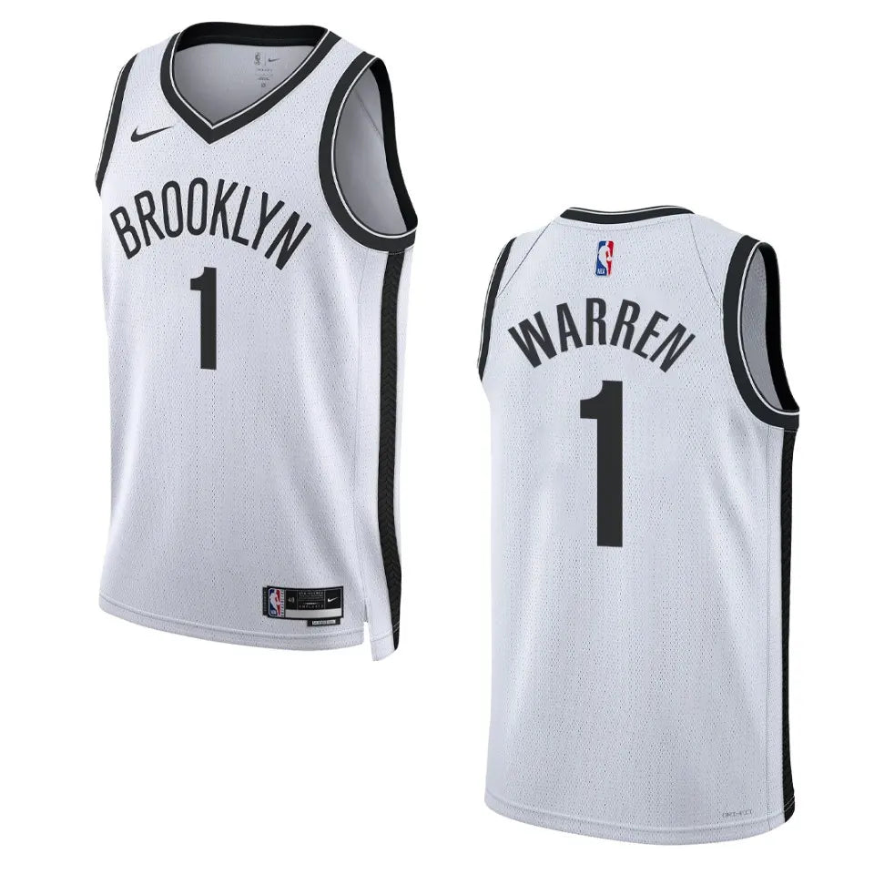 association Nike Warren Nets White Jersey