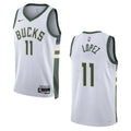 Bucks Lopez #11 White Jersey