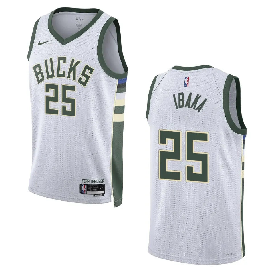 Ibaka #25 Bucks White Jersey