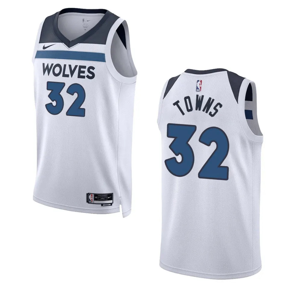 Timberwolves Towns Jersey White