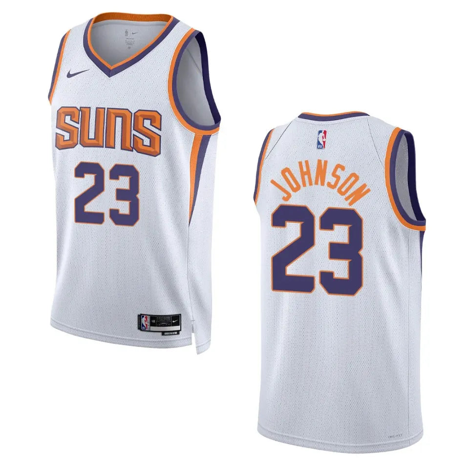Suns Johnson #23 White Jersey