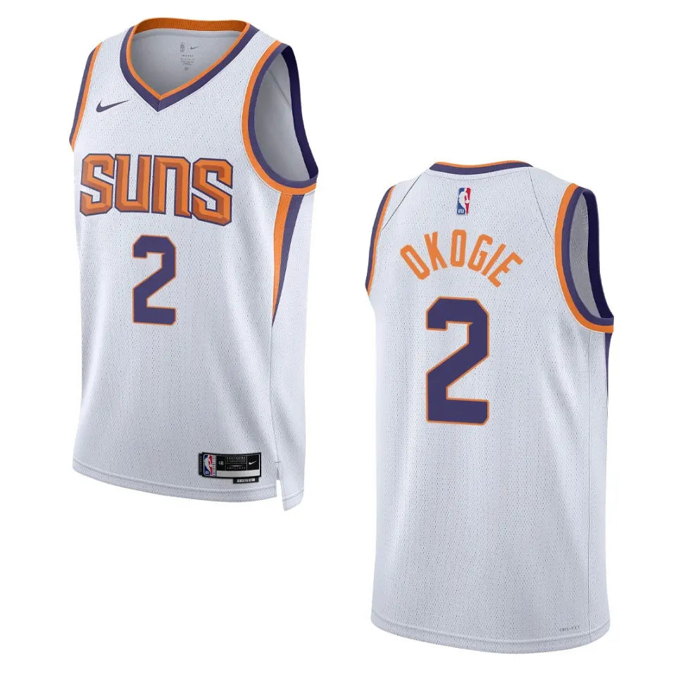 Nike Okogie Suns White Jersey