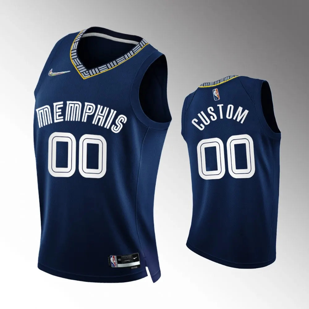 nike memphis Grizzlies Navy Custom Jersey