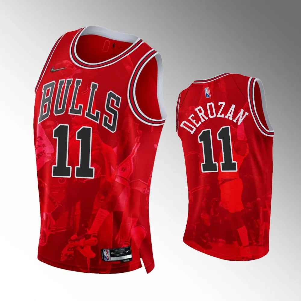 nike city DeRozan Bulls Red Jersey