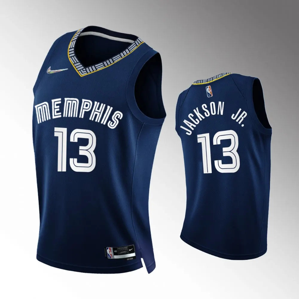 nike Grizzlies Jackson Jr. Navy Jersey