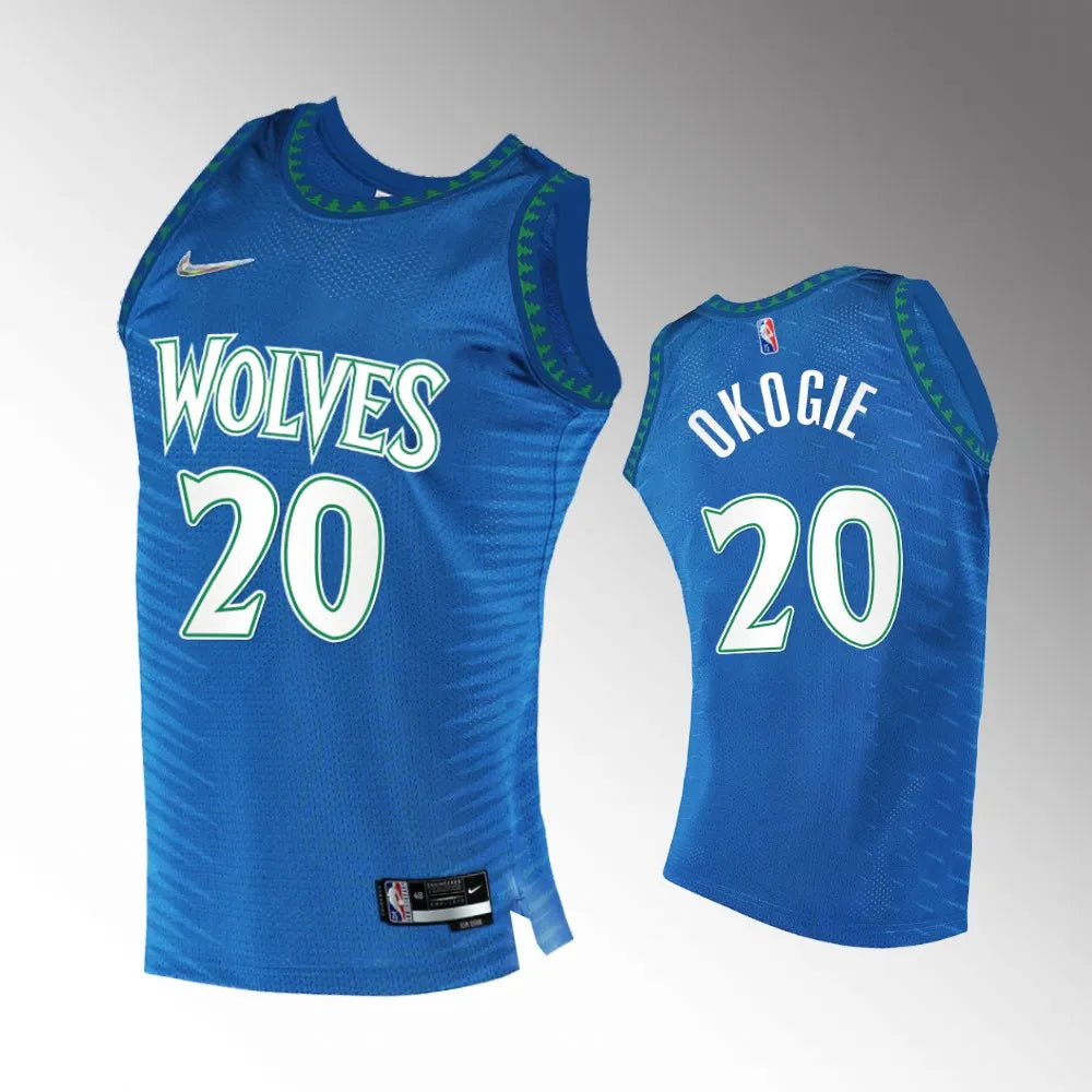 nike Okogie Wolves Blue Jersey