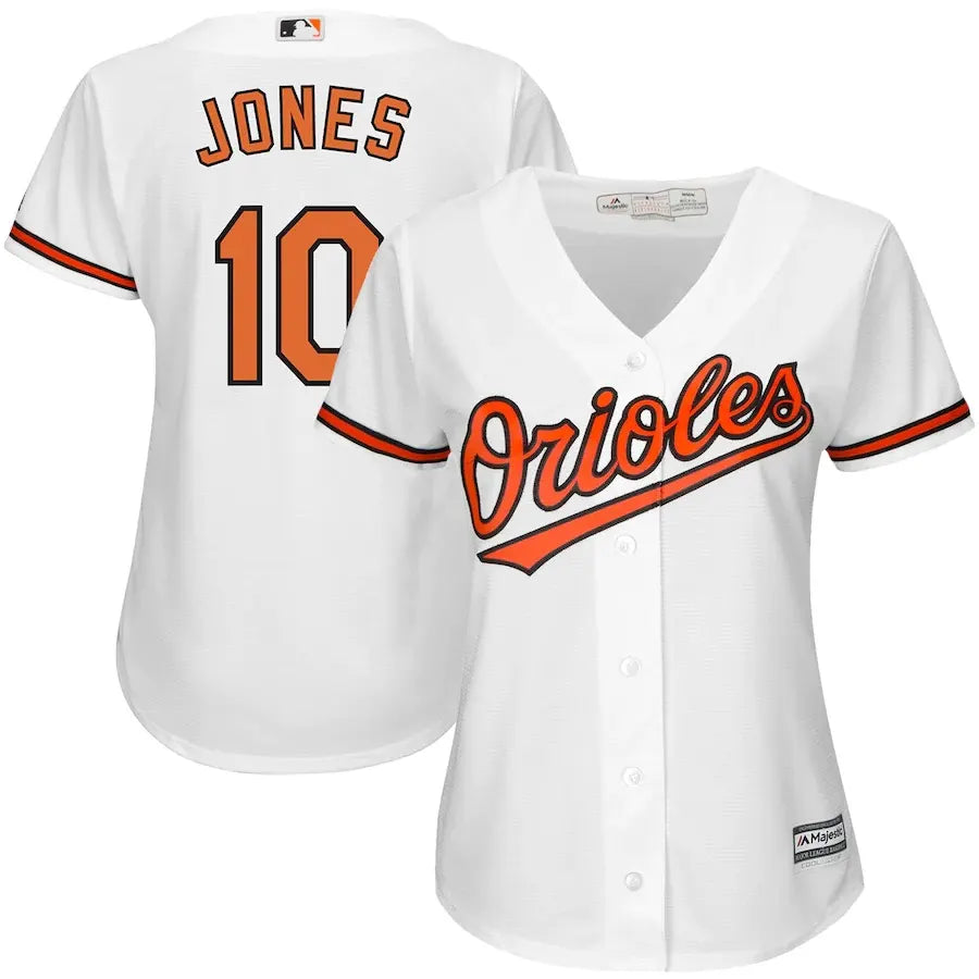 Orioles Jones #10 White Jersey