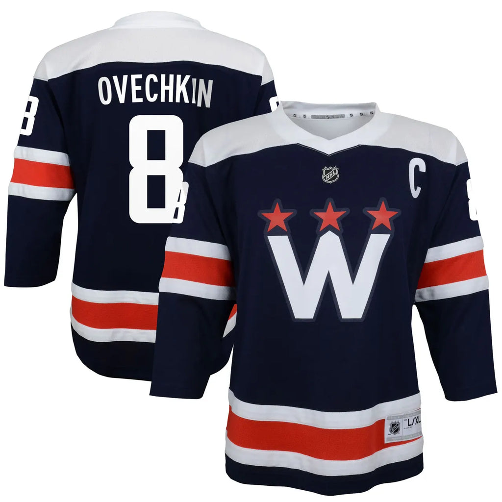 navy Ovechkin Capitals Adidas Jersey - Hình 2