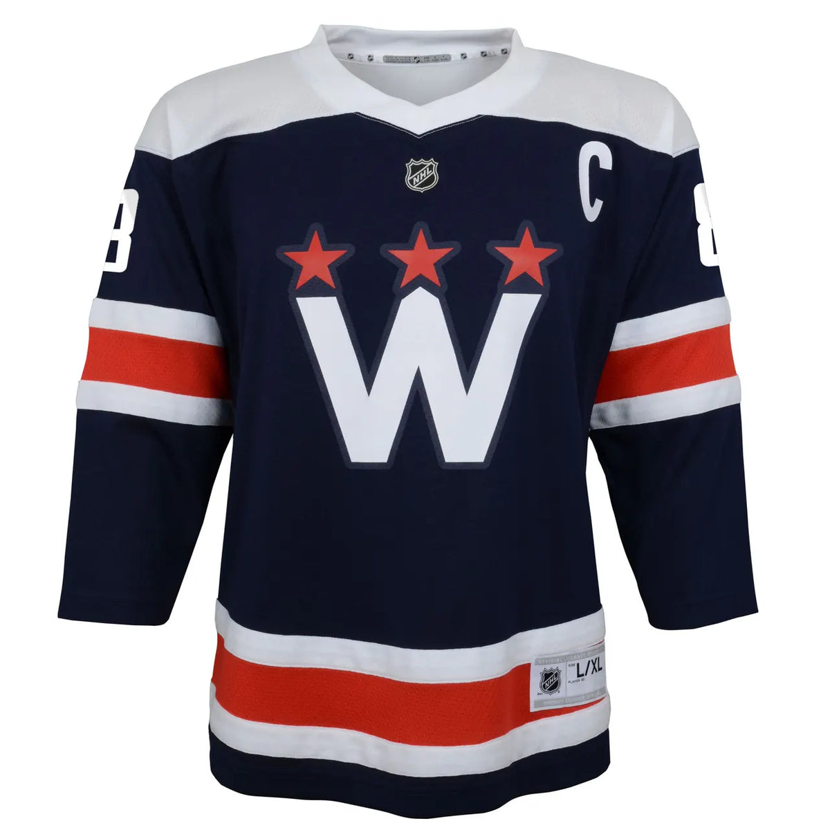 navy Ovechkin Capitals Adidas Jersey - Hình 3