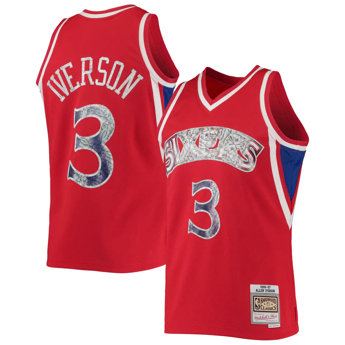 mitchell Iverson 76ers Red Jersey