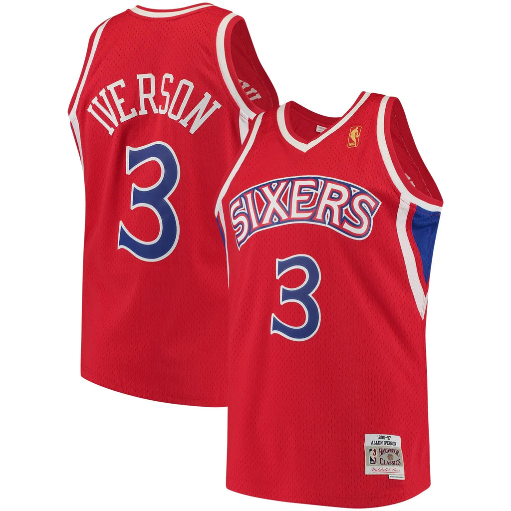 Iverson 76ers White Throwback Jersey - Hình 7