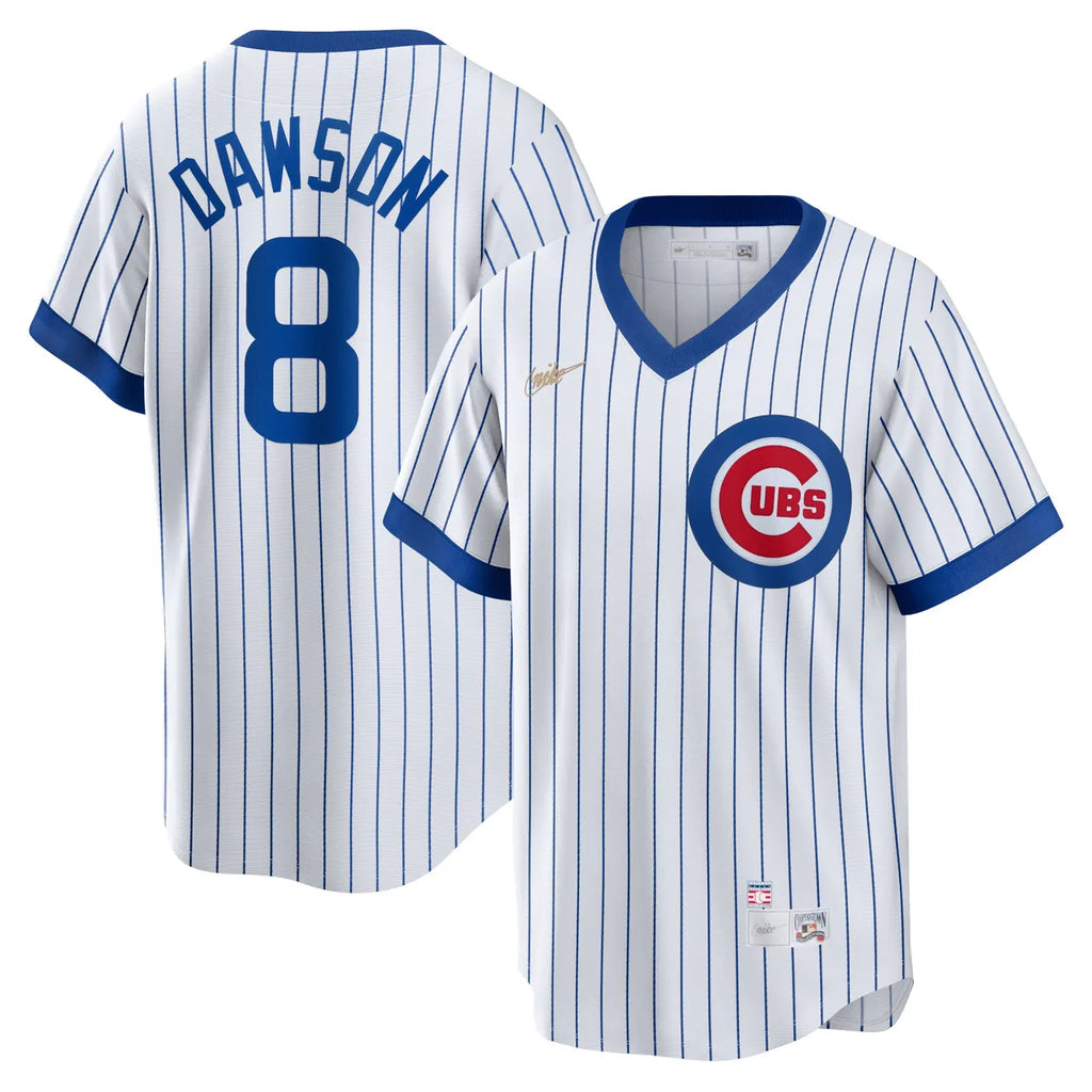 Cubs Dawson White Pinstripe Jersey