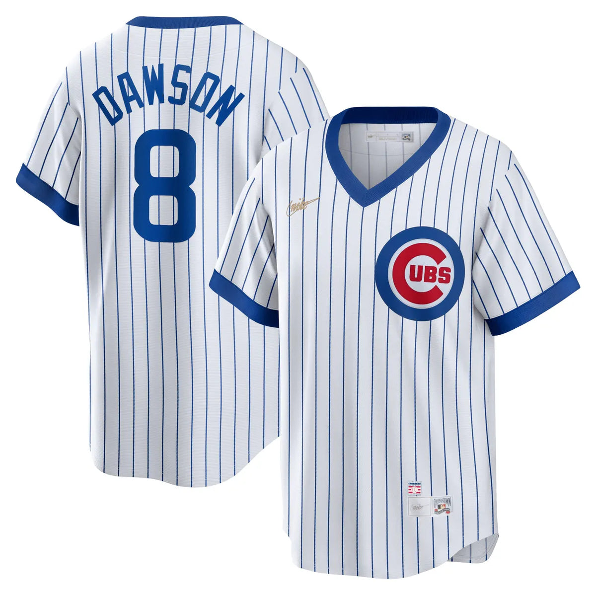 Cubs Dawson White Pinstripe Jersey