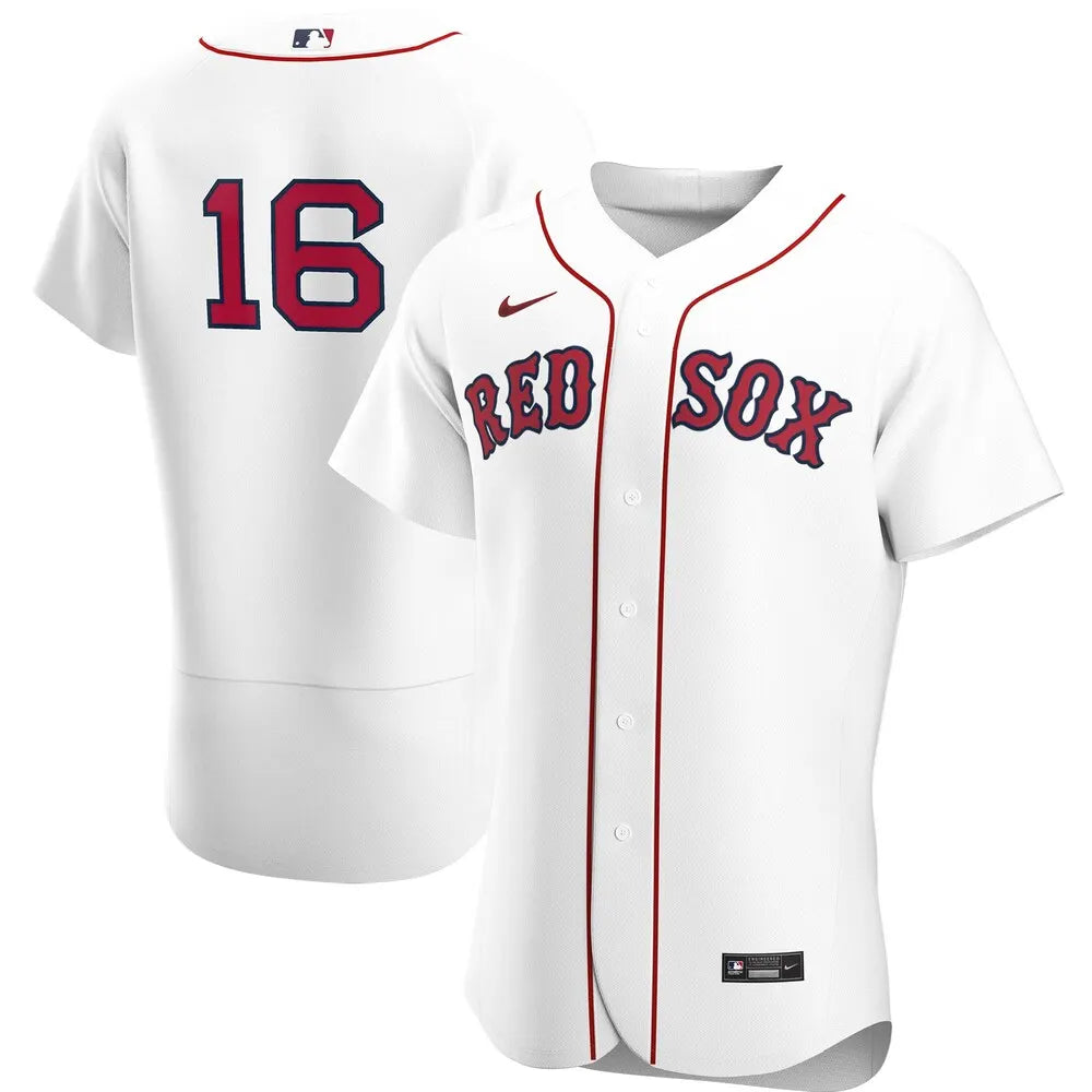 Red Sox White Home Jersey nike number