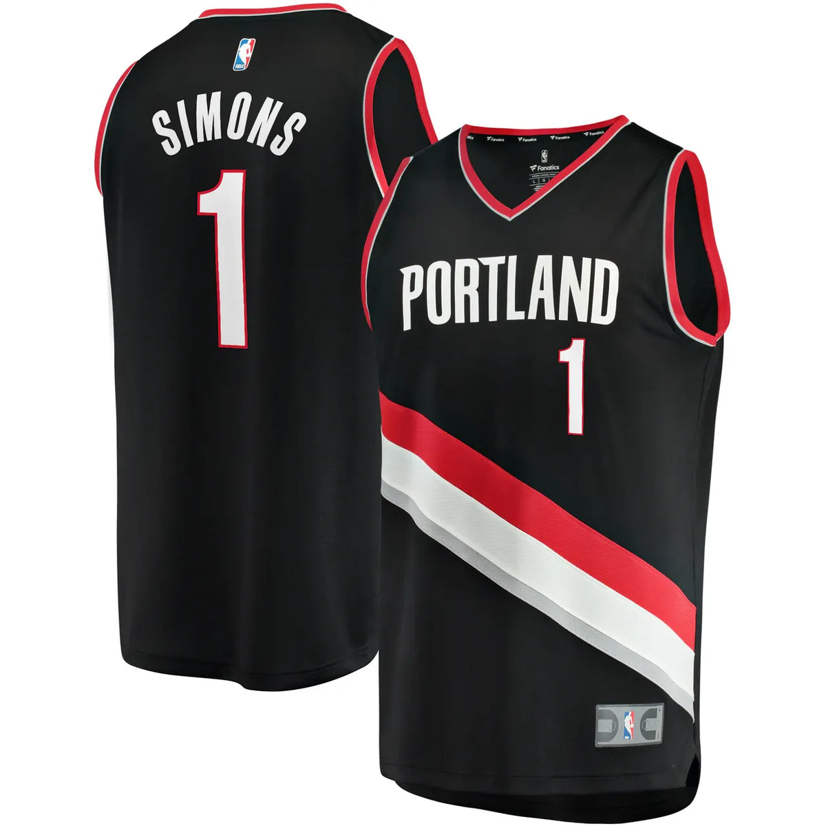 Simons Blazers Black Jersey fanatics