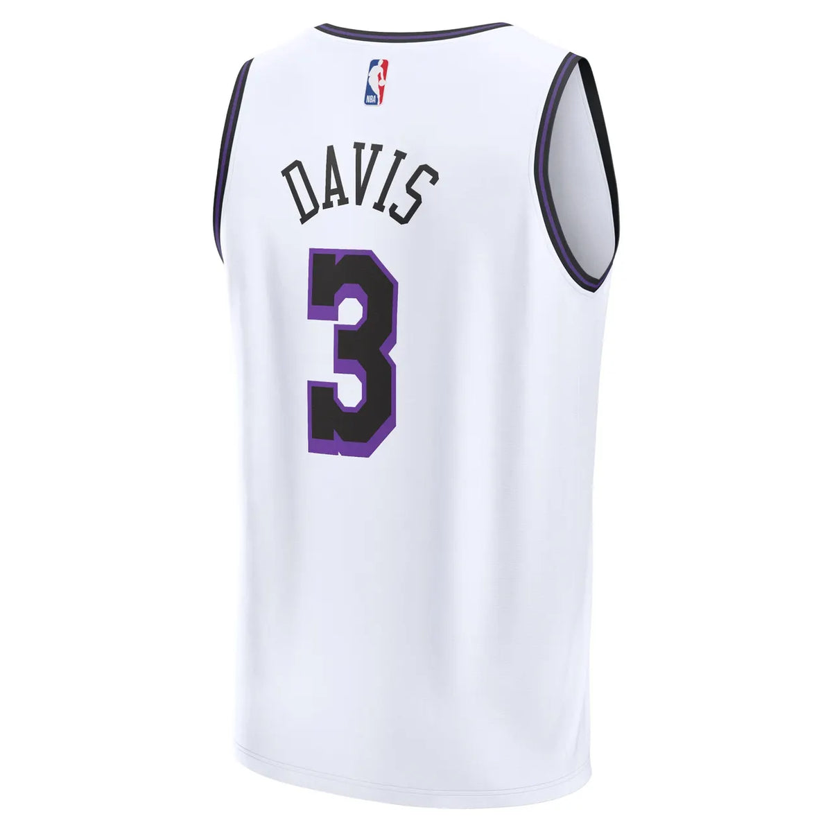 fanatics purple Davis Lakers White Jersey - Hình 3