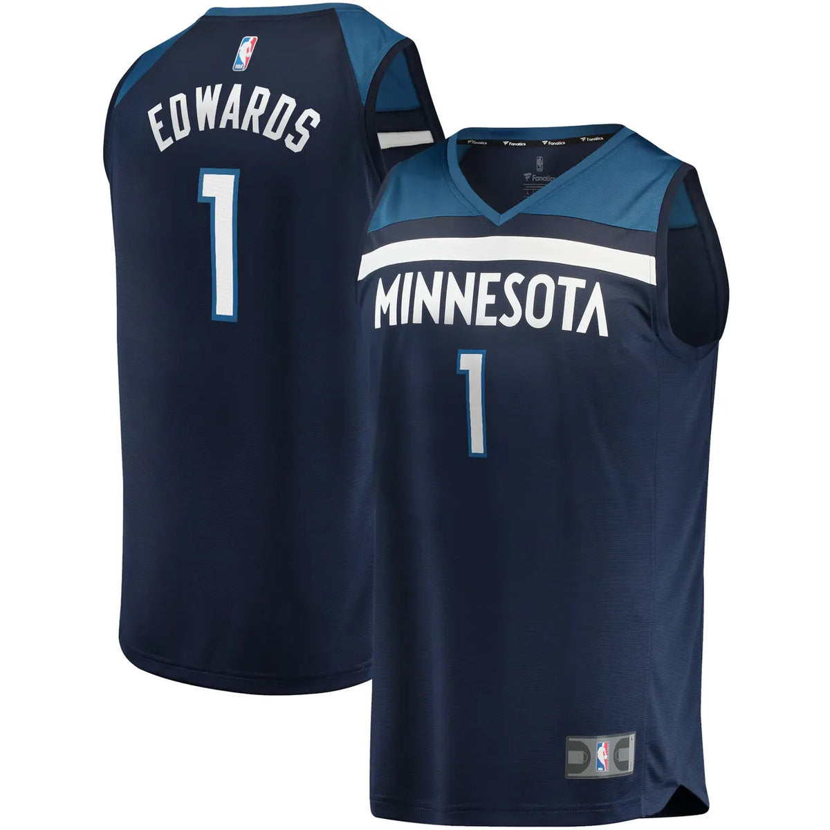 Edwards Timberwolves Navy Jersey fanatics - Hình 2