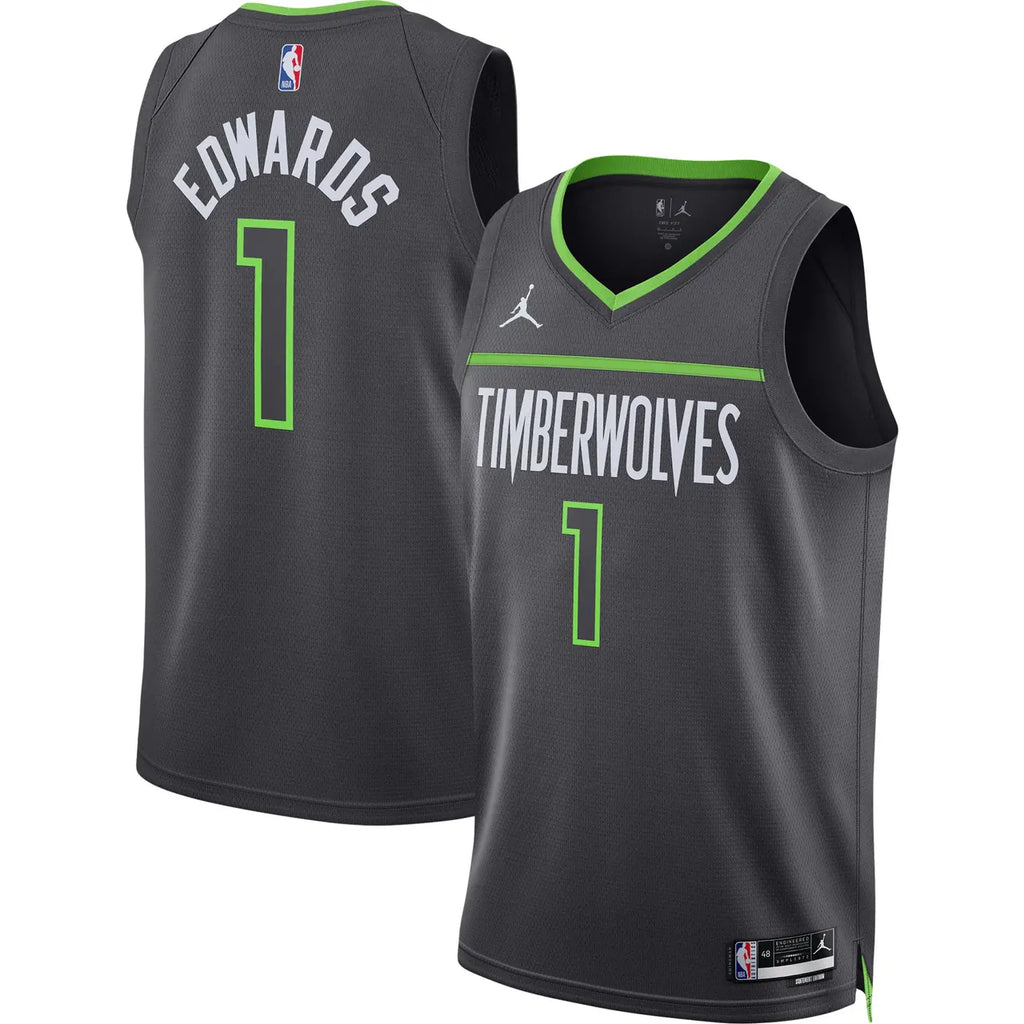 Edwards Timberwolves Gray Jersey - Hình 2