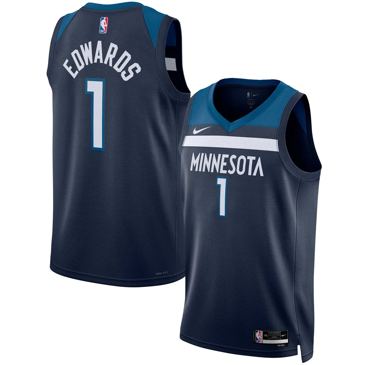 Edwards Timberwolves Navy Jersey nike - Hình 2