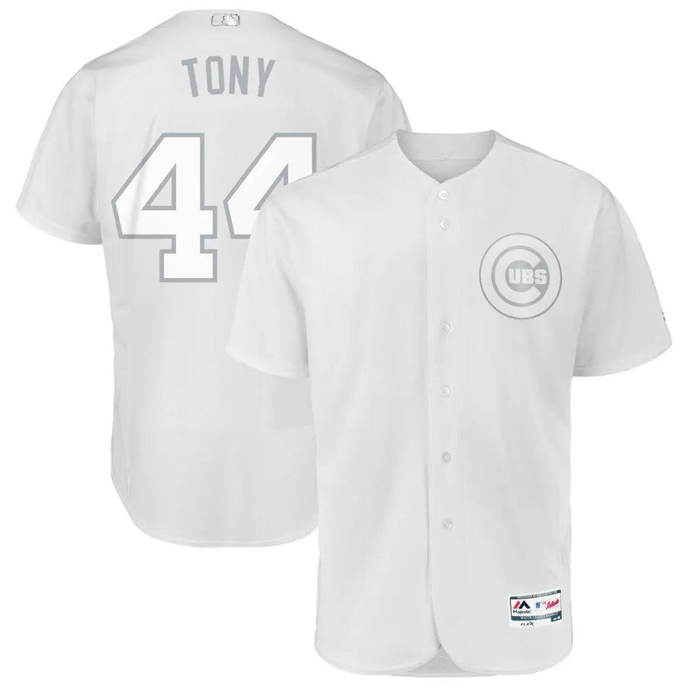 Cubs White Majestic TONY Jersey