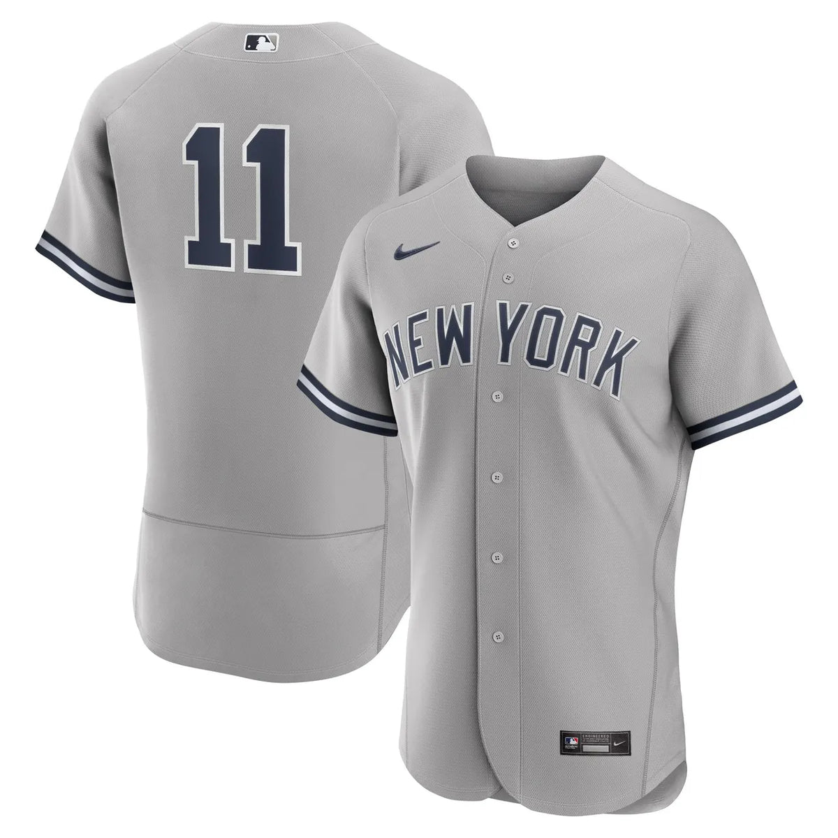 nike aaron Yankees Gray Road Jersey - Hình 2