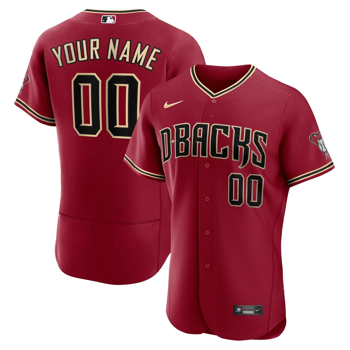 Diamondbacks Sedona Red Custom Jersey