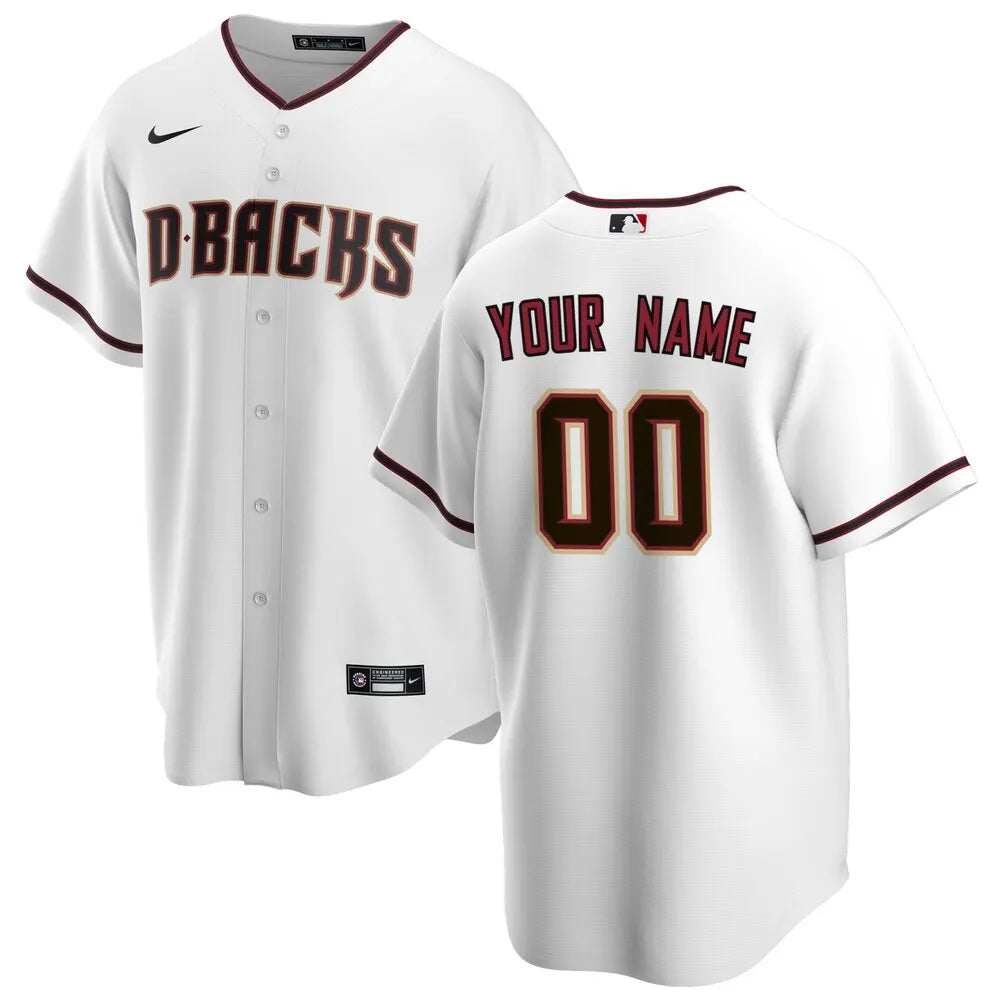 nike D-backs White Home Custom Jersey