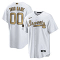 Braves White & Gold Custom Jersey
