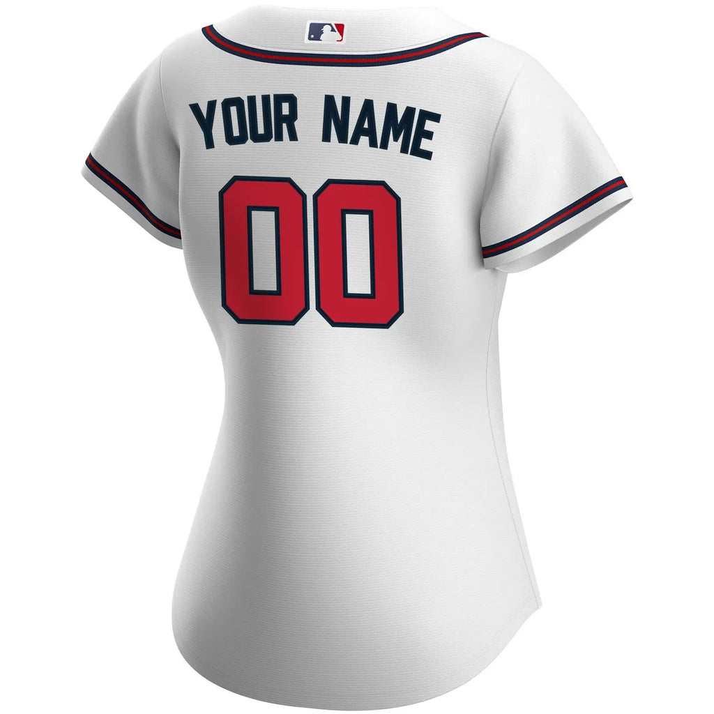 nike Braves White Home Custom Jersey - Hình 4