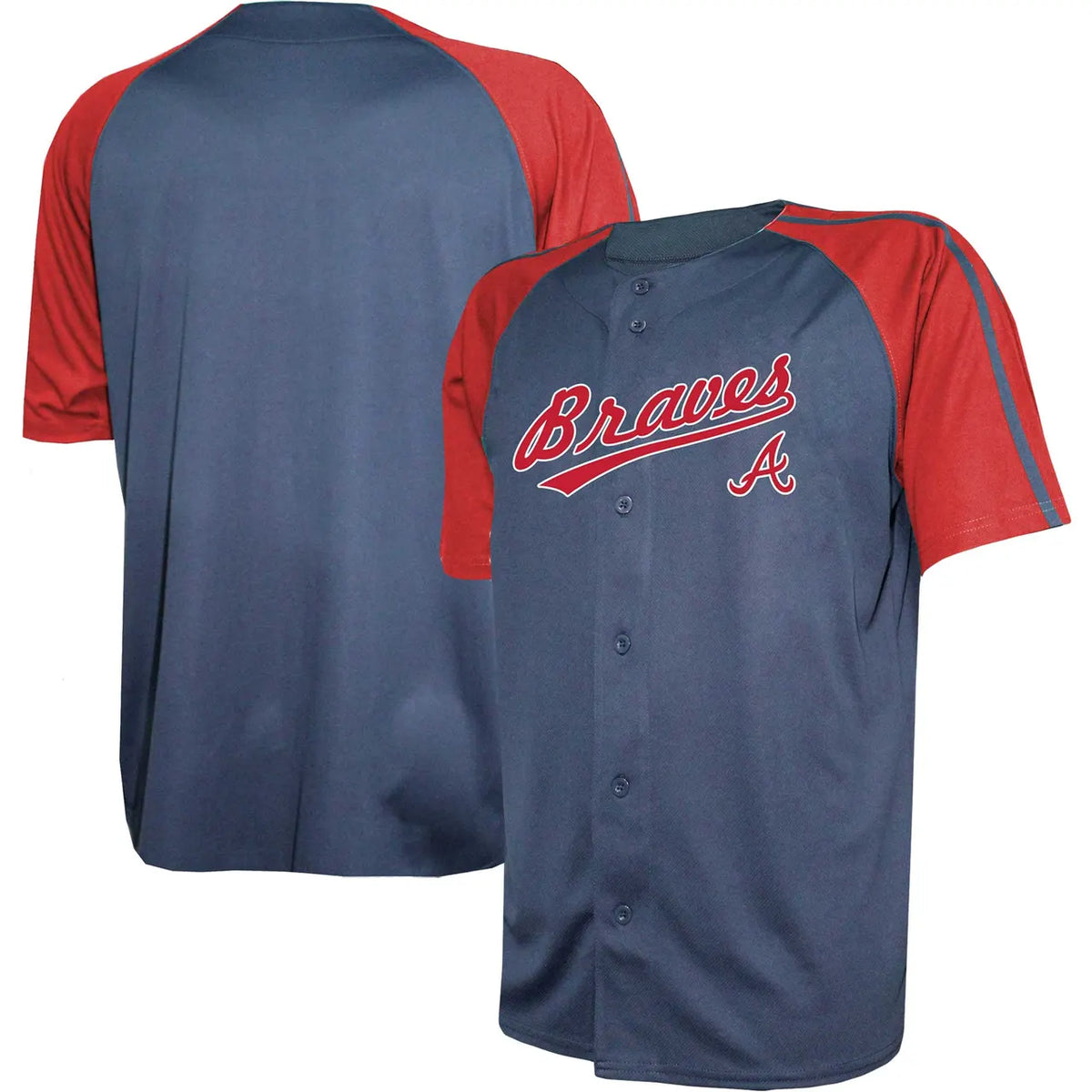 Braves Navy Red Raglan Jersey - Hình 2